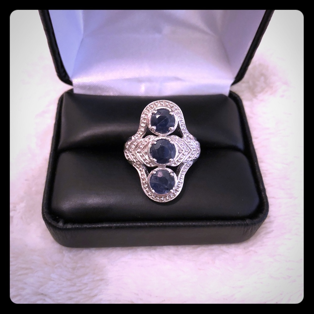 Authentic stones. Sterling silver ring